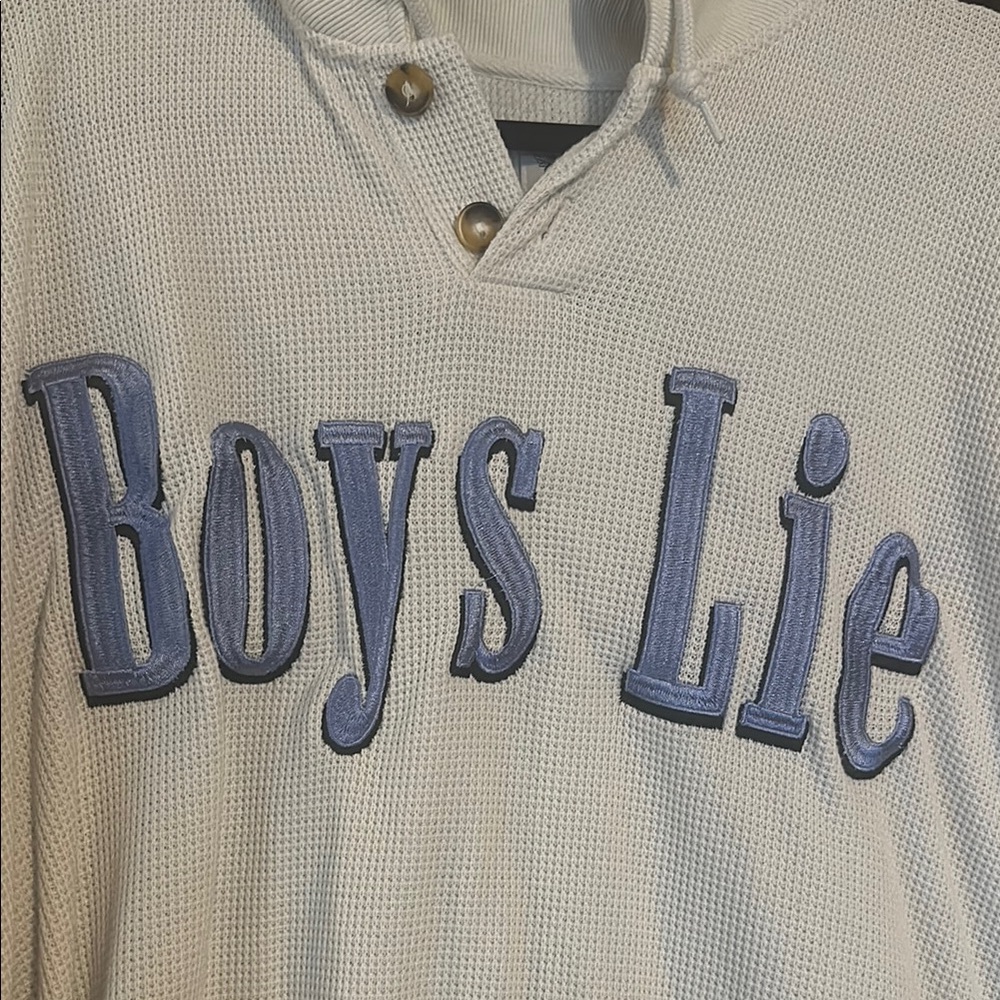Boys Lie Smitten Henley Boyfriend Crewneck